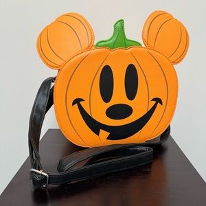 Loungefly Disney Mickey Mouse Jack O'Lantern Pumpkin Crossbody Bag